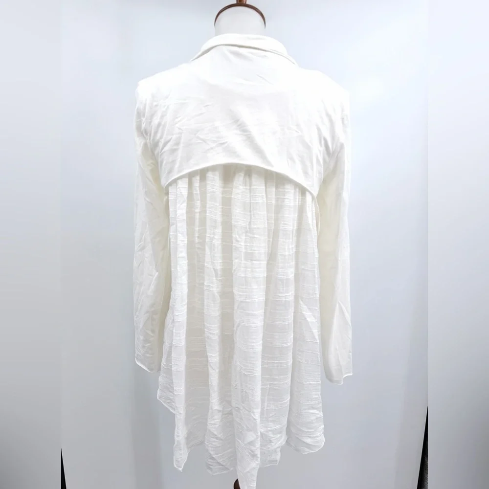 LUUKAA White Tiered Back Cotton Jersey Architectural Jacket